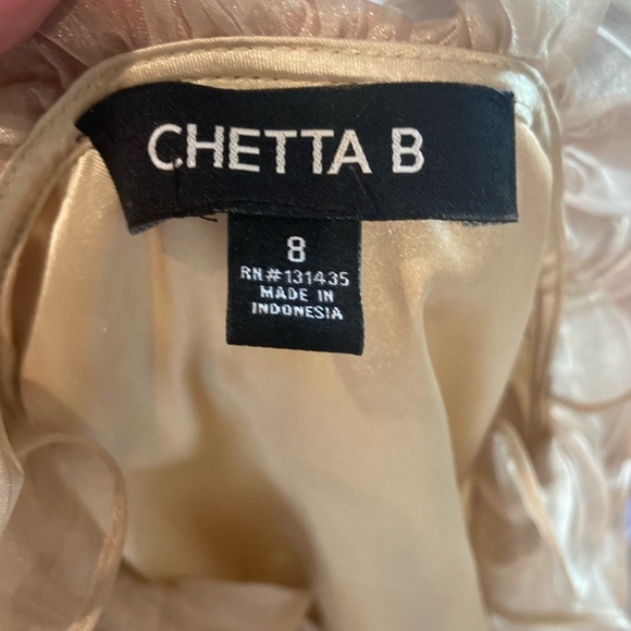CHETTA B GOLDEN BLOUSE ruffled party blouse, 8 - Picture 2 of 2